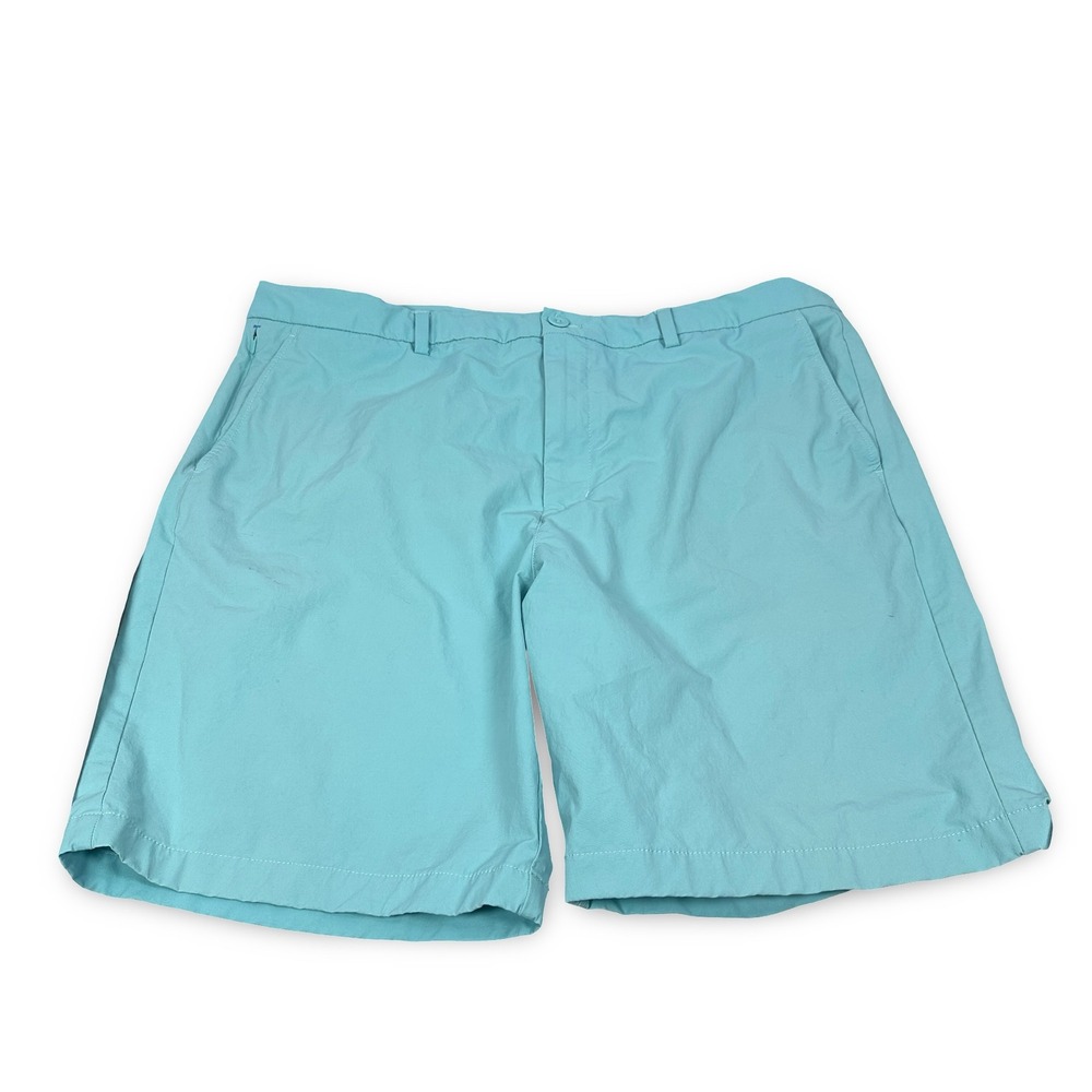 Vineyard Vines Mens 38 On-The-Go Shorts Light Blue Stretch Cotton Nylon Chino 9"